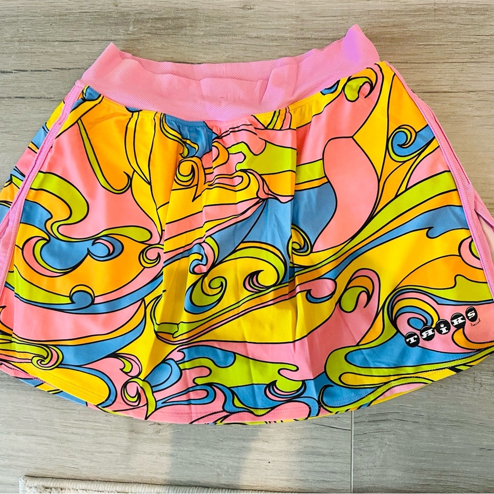 Skirt Sports TRIKS Pink Paisley Retro Skirt mesh shorts Medium Pickle Golf Run